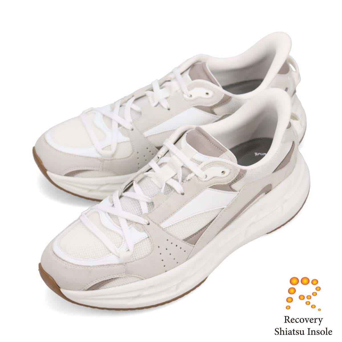 モデロ MODELLO 「Recovery Shiatsu Insole」搭載で指圧効果により血行を115％促進。Recoveryナイロンメッシュスニーカー　DM2754R WHITE/C 25.0