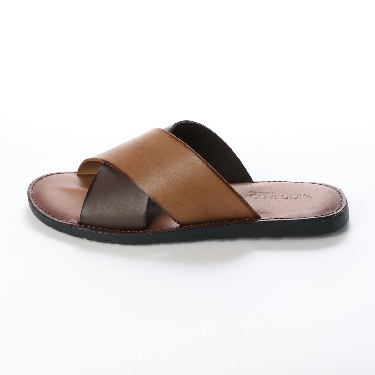 モデロ MODELLO 本革 高級 レザーサンダル DM5129 BROWN/DARKBROWN 40 (25.0～25.5)
