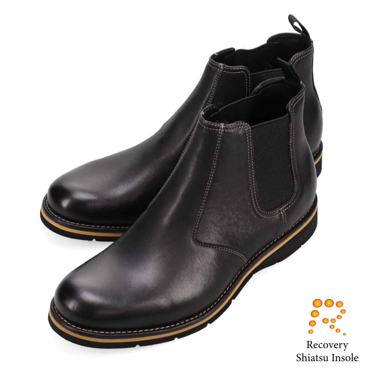 モデロ MODELLO 「Recovery Shiatsu Insole」搭載で指圧効果により血行をよくする。サイドゴアカジュアルブーツ　DM5536R BLACK 25.0