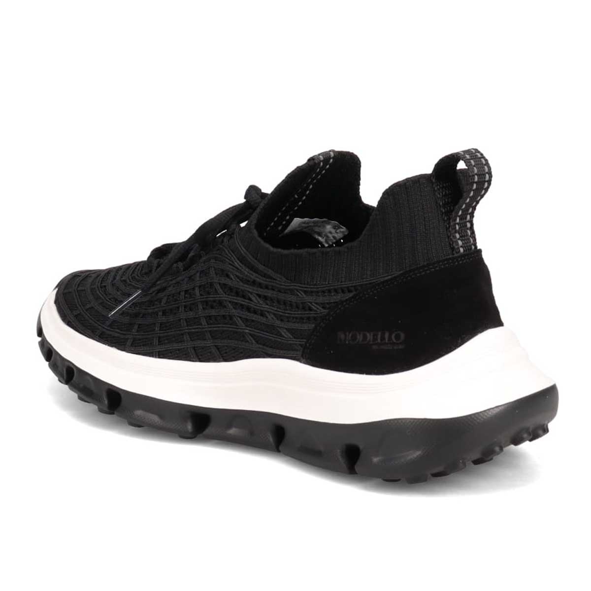 モデロ MODELLO 「リカバリーインソール」搭載で指圧効果により血行を115％促進。Recoveryメッシュニットスニーカー　DM6528R BLACK M