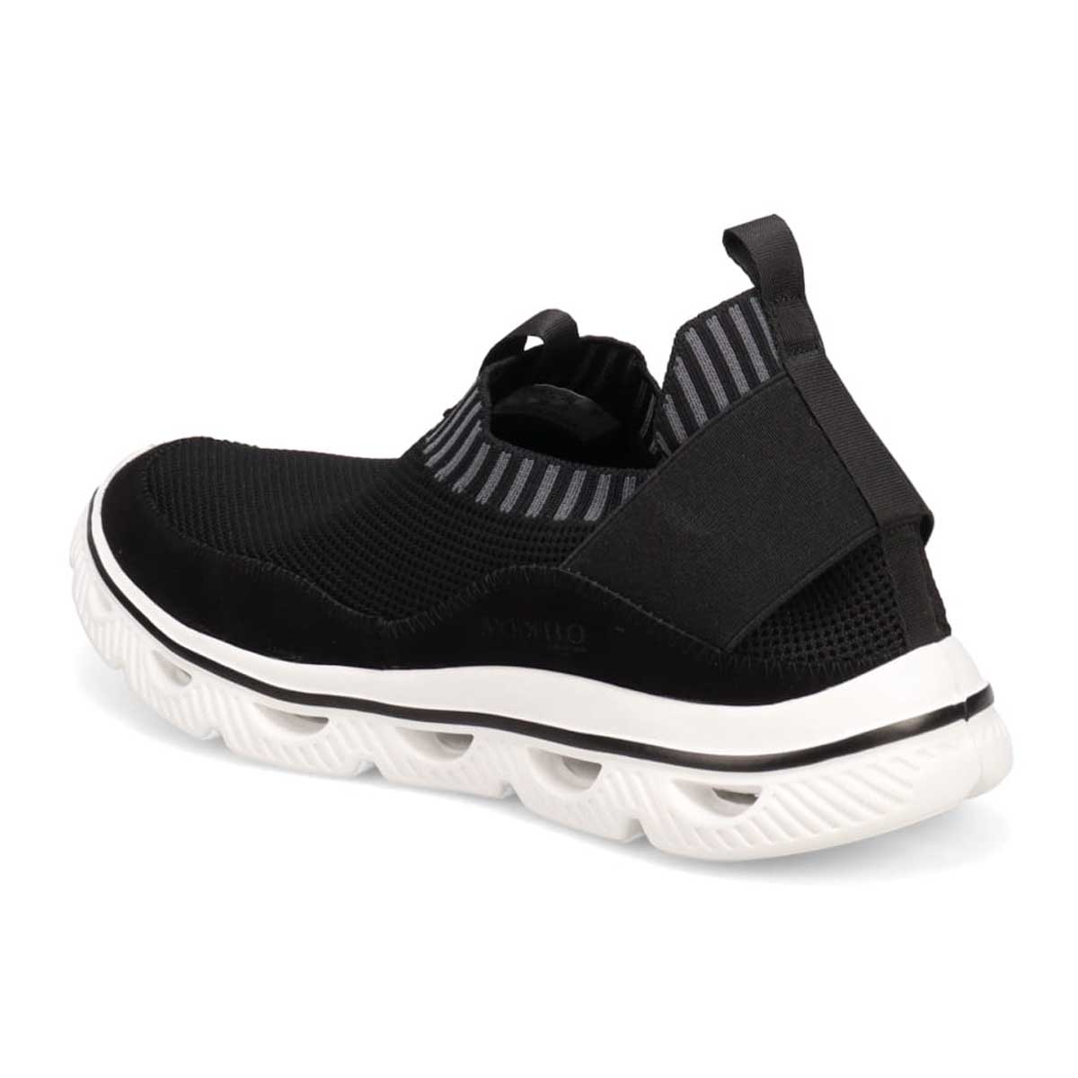 モデロ MODELLO 「リカバリーインソール」搭載で指圧効果により血行を115％促進。Recoveryニットスリッポンスニーカー　DM6529R BLACK M