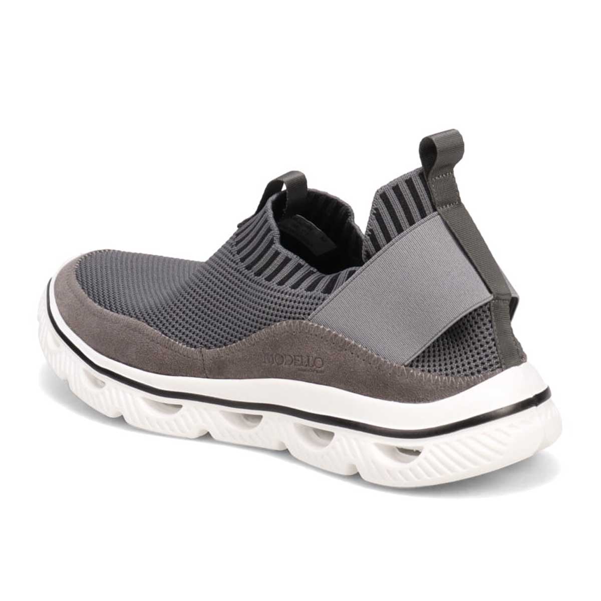 モデロ MODELLO 「リカバリーインソール」搭載で指圧効果により血行を115％促進。Recoveryニットスリッポンスニーカー　DM6529R D-GRAY M