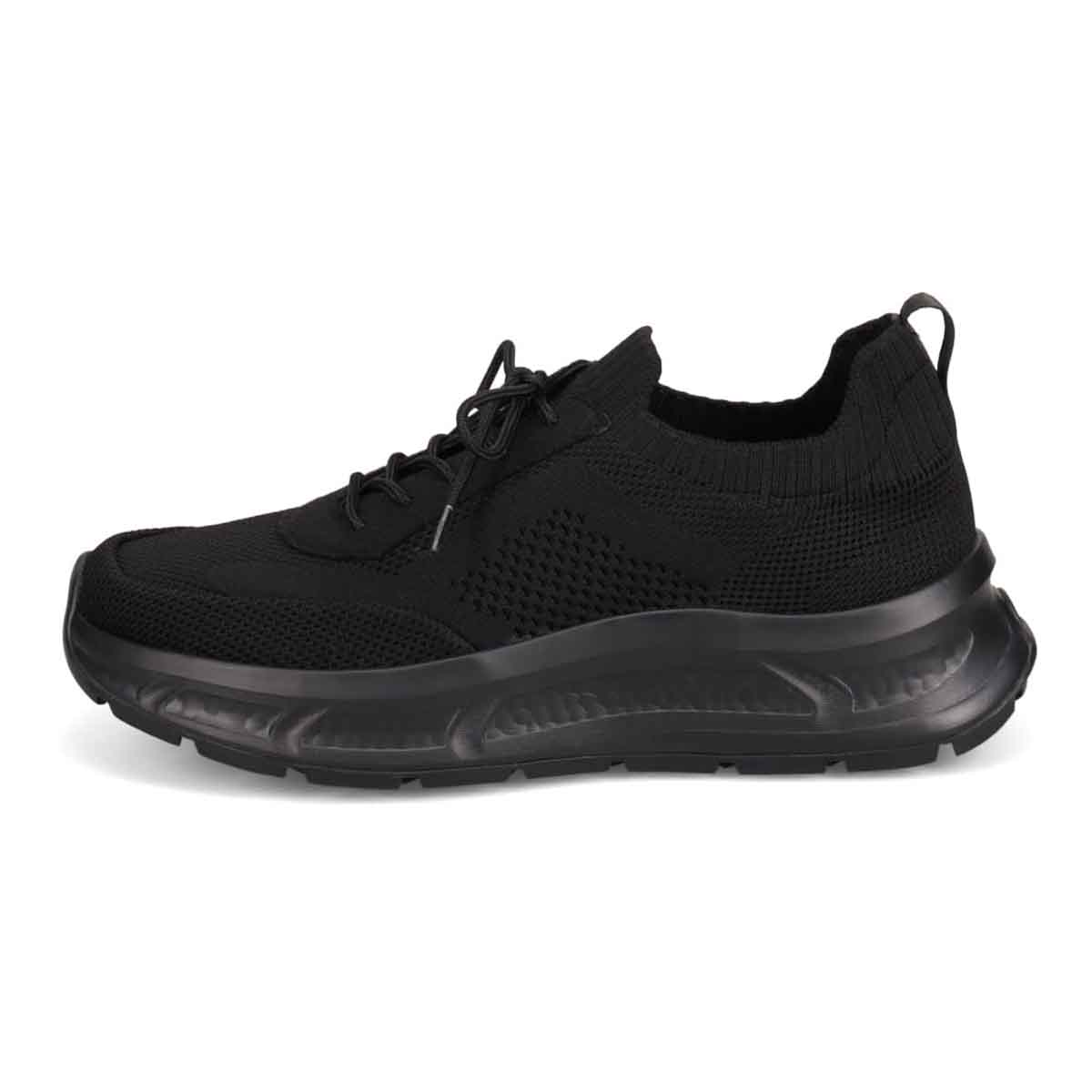 モデロ MODELLO 「Recovery Shiatsu Insole」搭載で指圧効果により血行をよくする。厚底ニット レースアップスニーカー　DM6530R BLACK 25.0