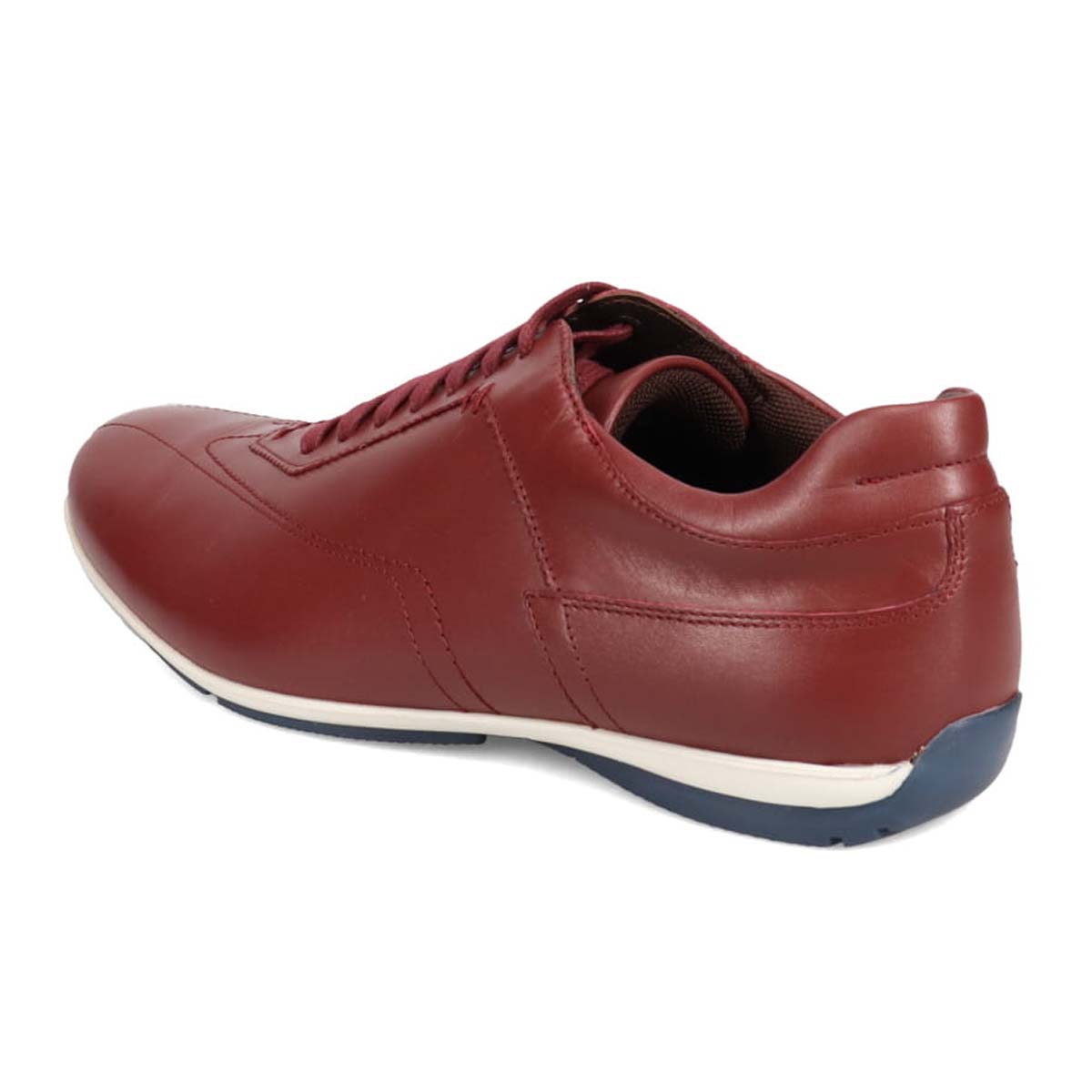 【抗菌消臭機能】さまざまなシーンに合わせやすい ドレスレザースニーカー DM6922 BURGUNDY 25.0