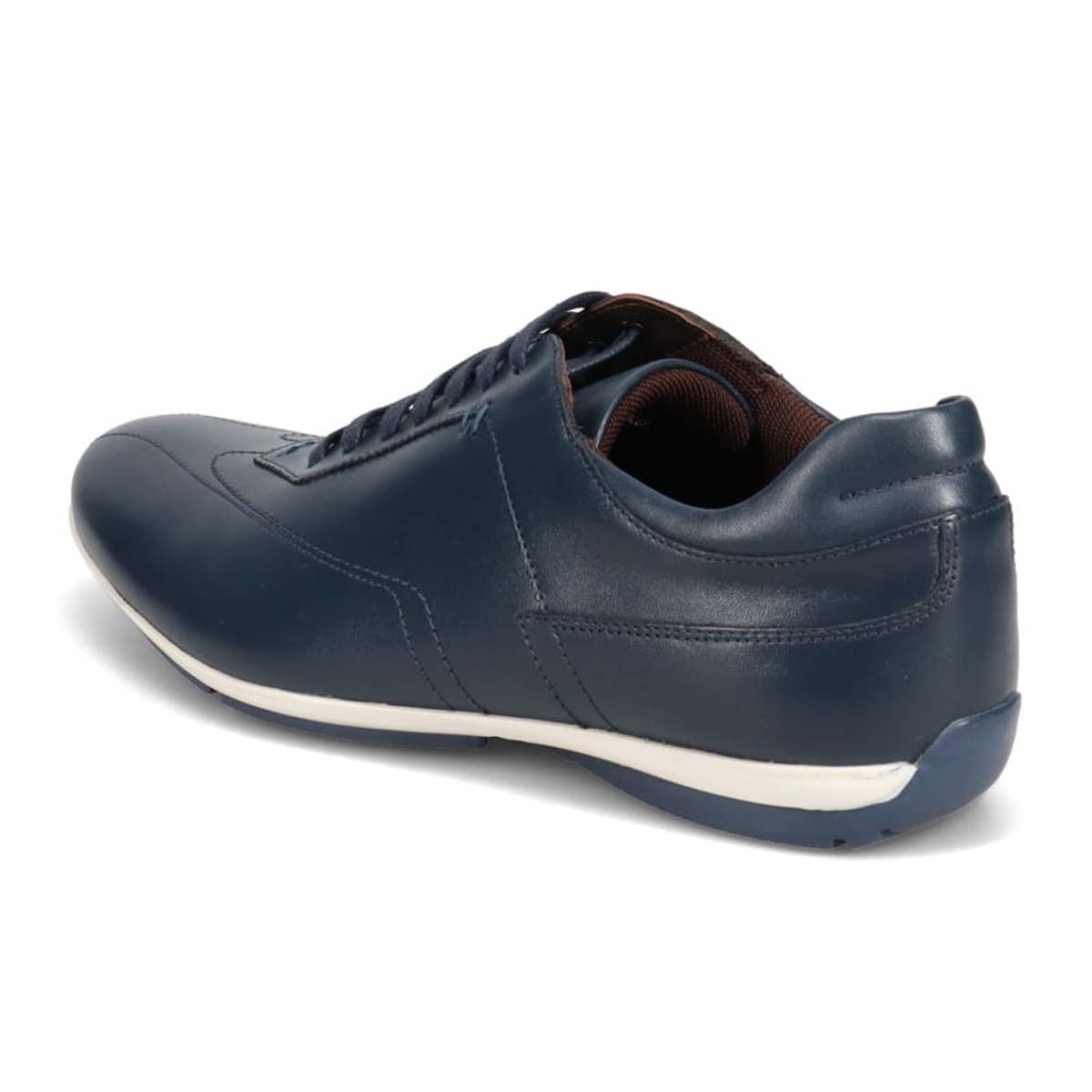 【抗菌消臭機能】さまざまなシーンに合わせやすい ドレスレザースニーカー DM6922 NAVY 25.0