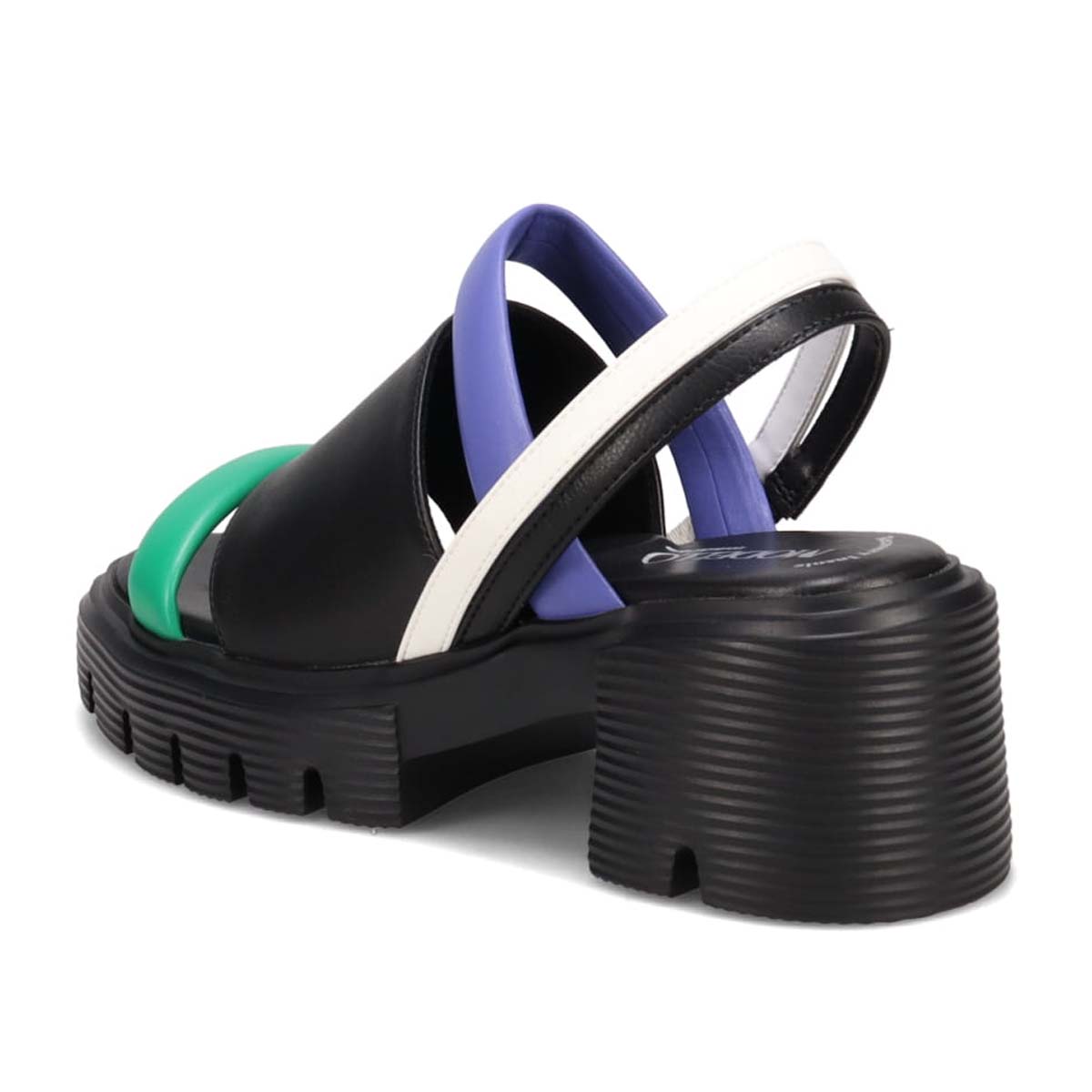 モデロ MODELLO 「リカバリーインソール」搭載で指圧効果により血行を115％促進。Recovery厚底ヒールサンダル　DML5053R BLACK/C 23.0