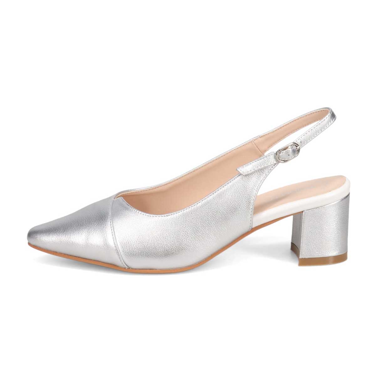 モデロ MODELLO 「リカバリーインソール」搭載で指圧効果により血行を115％促進。Recoveryポインテッドバックベルト　DML5506R SILVER 23.0