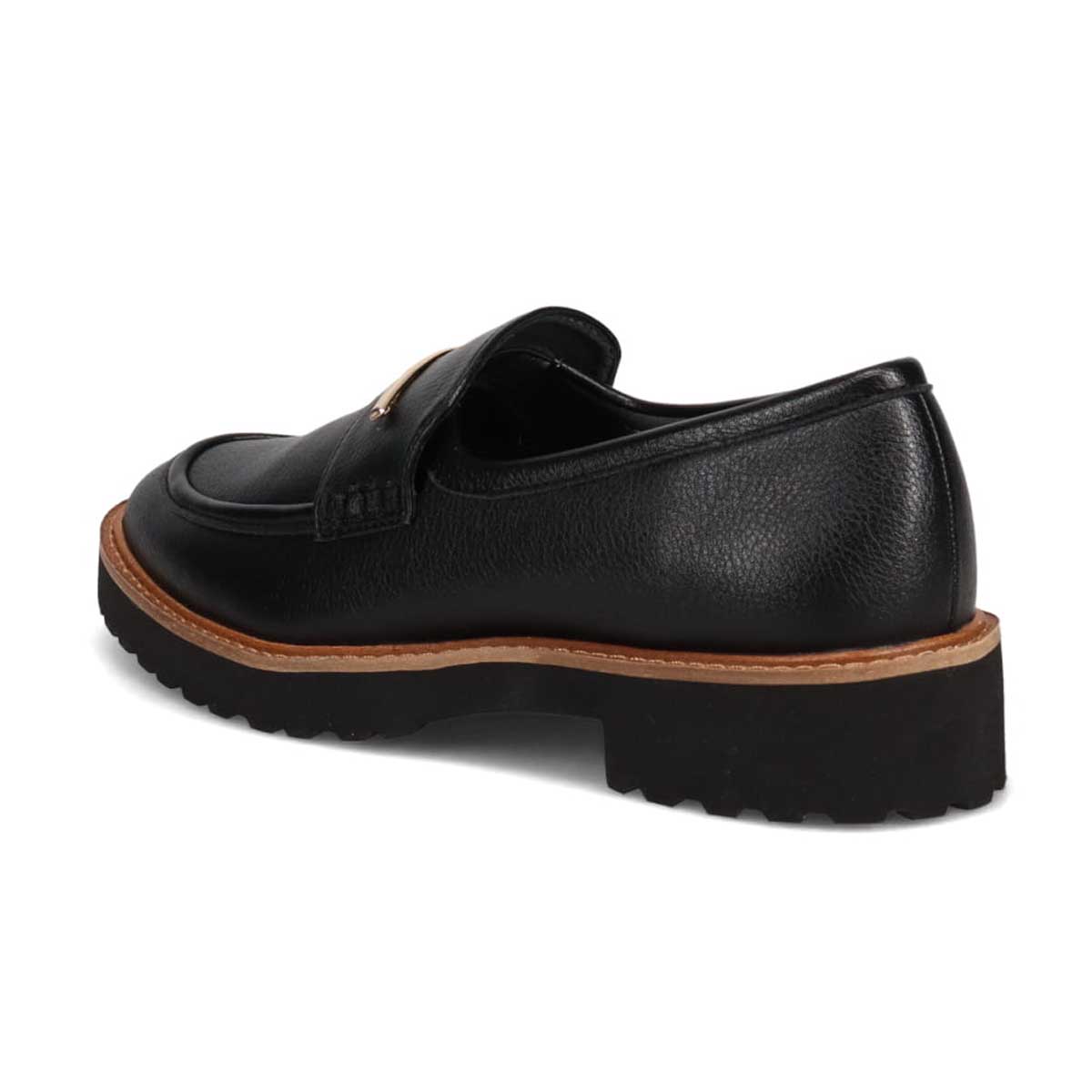 【撥水仕様】モデロ MODELLO 「リカバリーインソール」搭載で指圧効果により血行を115％促進。バー金具付き Recovery厚底ローファー　DML6061R BLACK 23.0