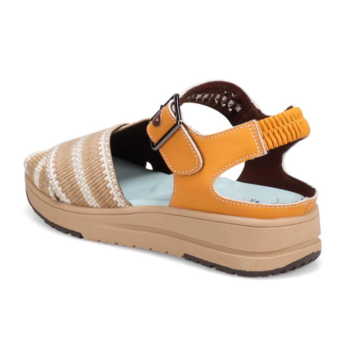 モデロ MODELLO 「リカバリーインソール」搭載で指圧効果により血行を115％促進。Recoveryクロスベルトプラットフォームサンダル　DML6064R BEIGE/C 23