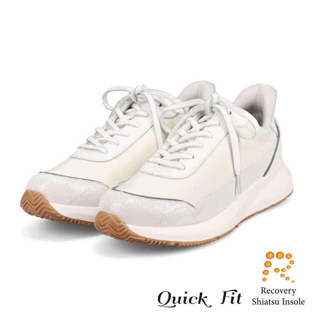 モデロ MODELLO 「Recovery Shiatsu Insole」搭載で指圧効果により血行をよくする。軽量ソールナイロンスニーカー　DML6067R WHITE 23.0