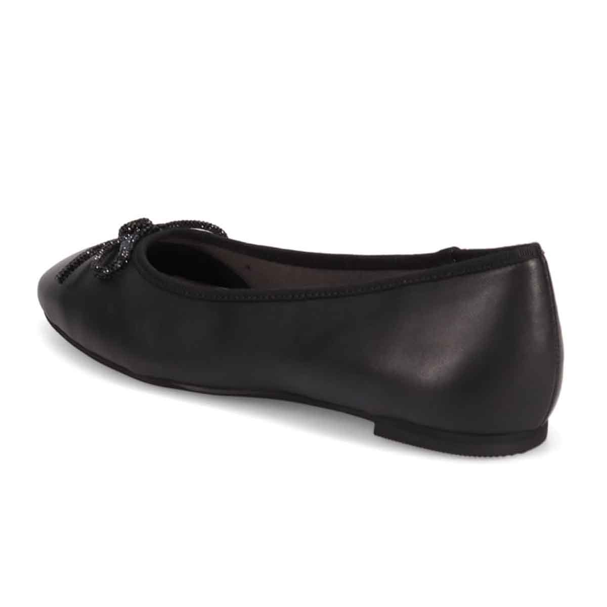 【撥水仕様】モデロ MODELLO 「Recovery Shiatsu Insole」搭載で指圧効果により血行を115％促進。 0.5ｃｍヒール バレエシューズ  DML8814R BLACK/BLACK 23.0