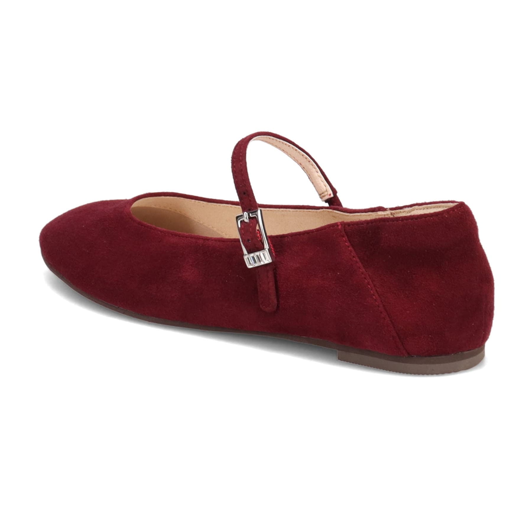 【撥水仕様】モデロ MODELLO 0.5ｃｍヒール 大人っぽく履ける ストラップ付きバレエシューズ  DML8816 WINE-SILKY 23.0