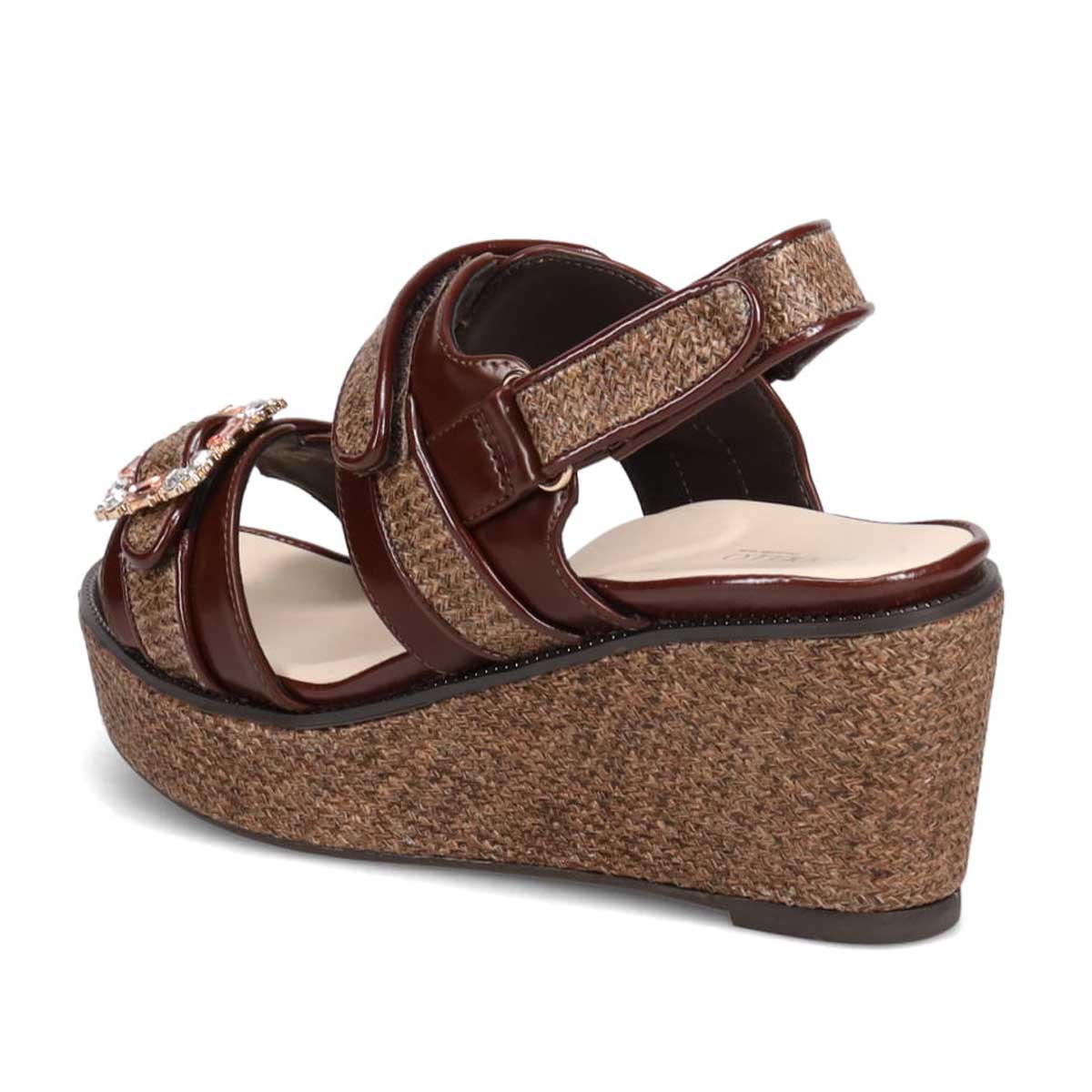 モデロ MODELLO 「リカバリーインソール」搭載で指圧効果により血行を115％促進。Recoveryエレガンスカジュアルサンダル　DML8830R D-BROWN M　(23.0～23.5)