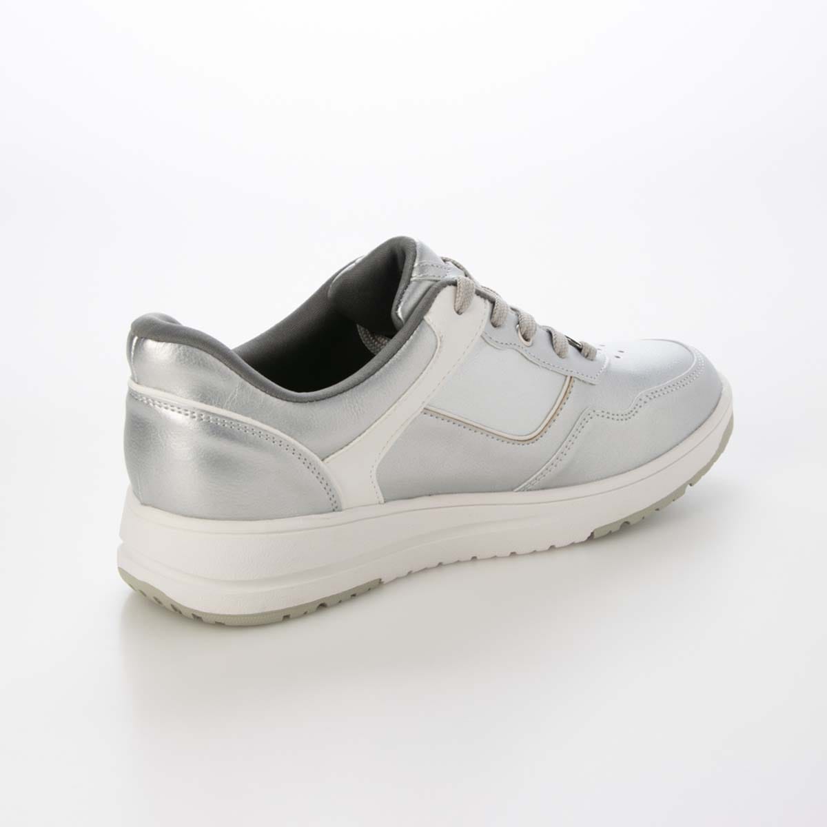 【4cm4時間防水設計】エル スポーツ ELLESPORT　厚底クイックフィットスニーカー     ESP12606 SILVER 23