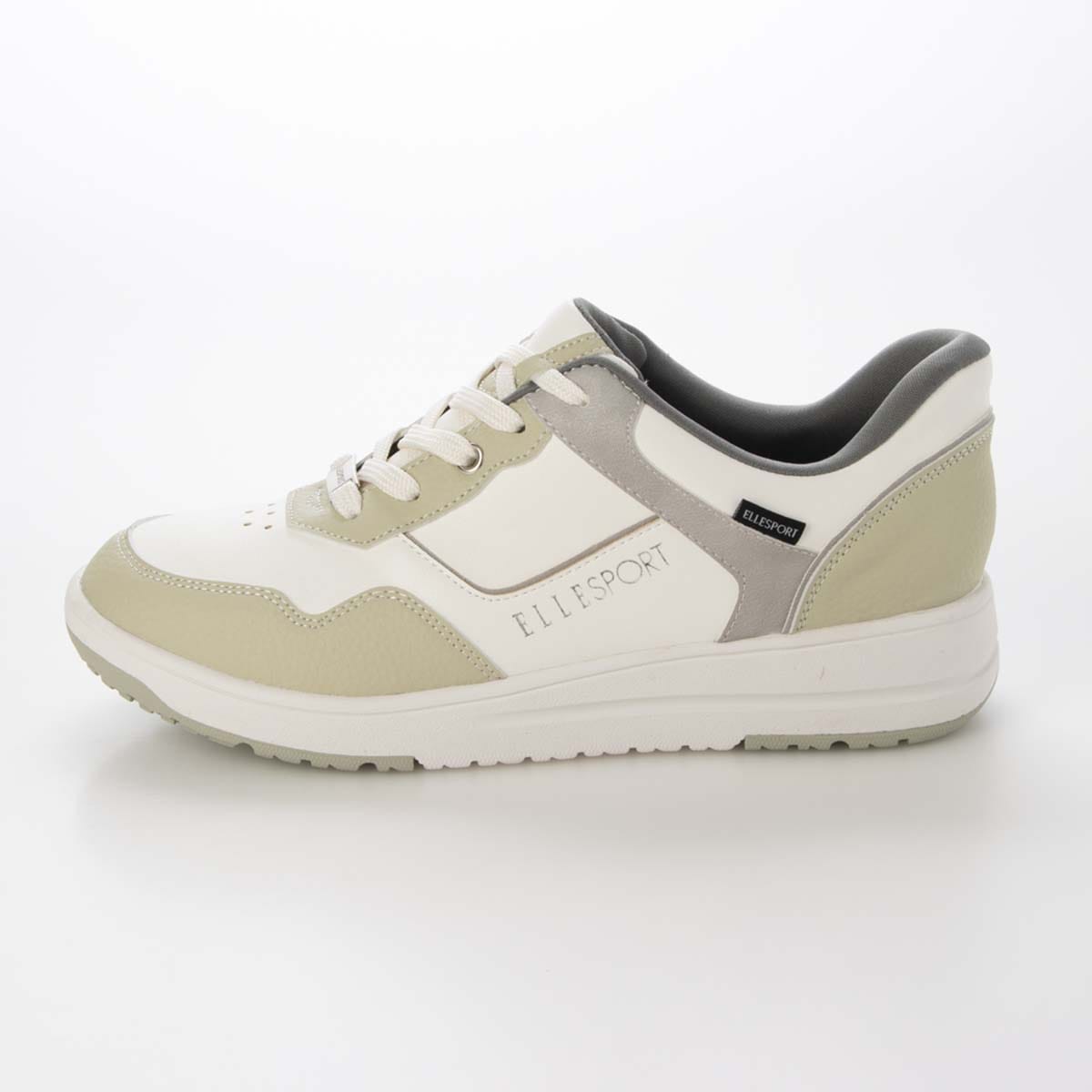 【4cm4時間防水設計】エル スポーツ ELLESPORT　厚底クイックフィットスニーカー     ESP12606 WHITE/MINT 23.0