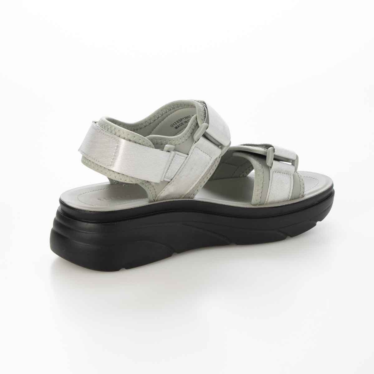 エル スポーツ ELLESPORT 　2本ベルト厚底スポーツサンダル　ESP12607 SILVER M（23～23.5ｃｍ）