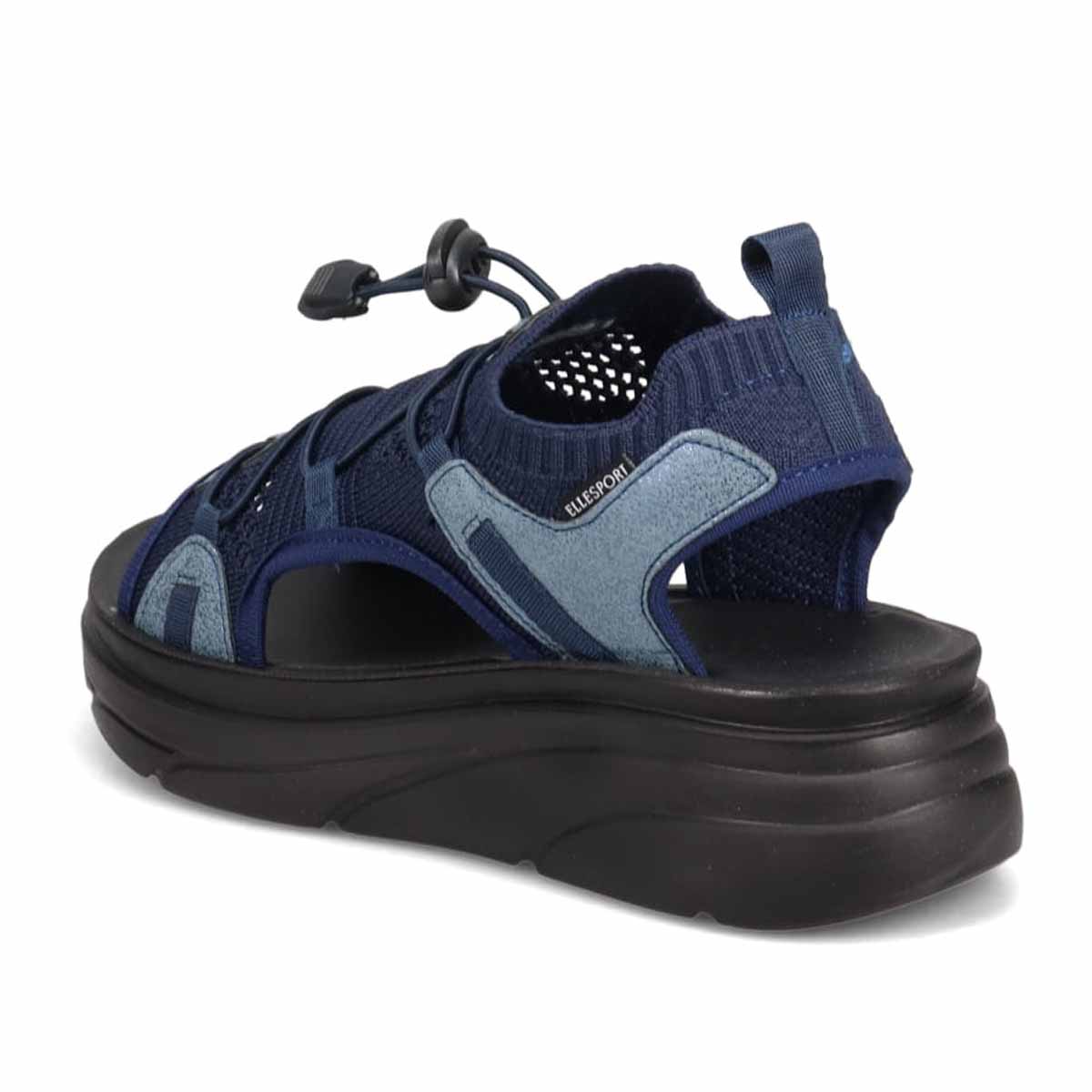 エル スポーツ ELLESPORT 　レースアップニット厚底スポーツサンダル　ESP12608 NAVY M（23～23.5ｃｍ）