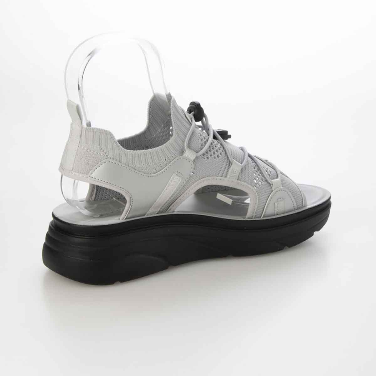 エル スポーツ ELLESPORT 　レースアップニット厚底スポーツサンダル　ESP12608 SILVER M（23～23.5ｃｍ）