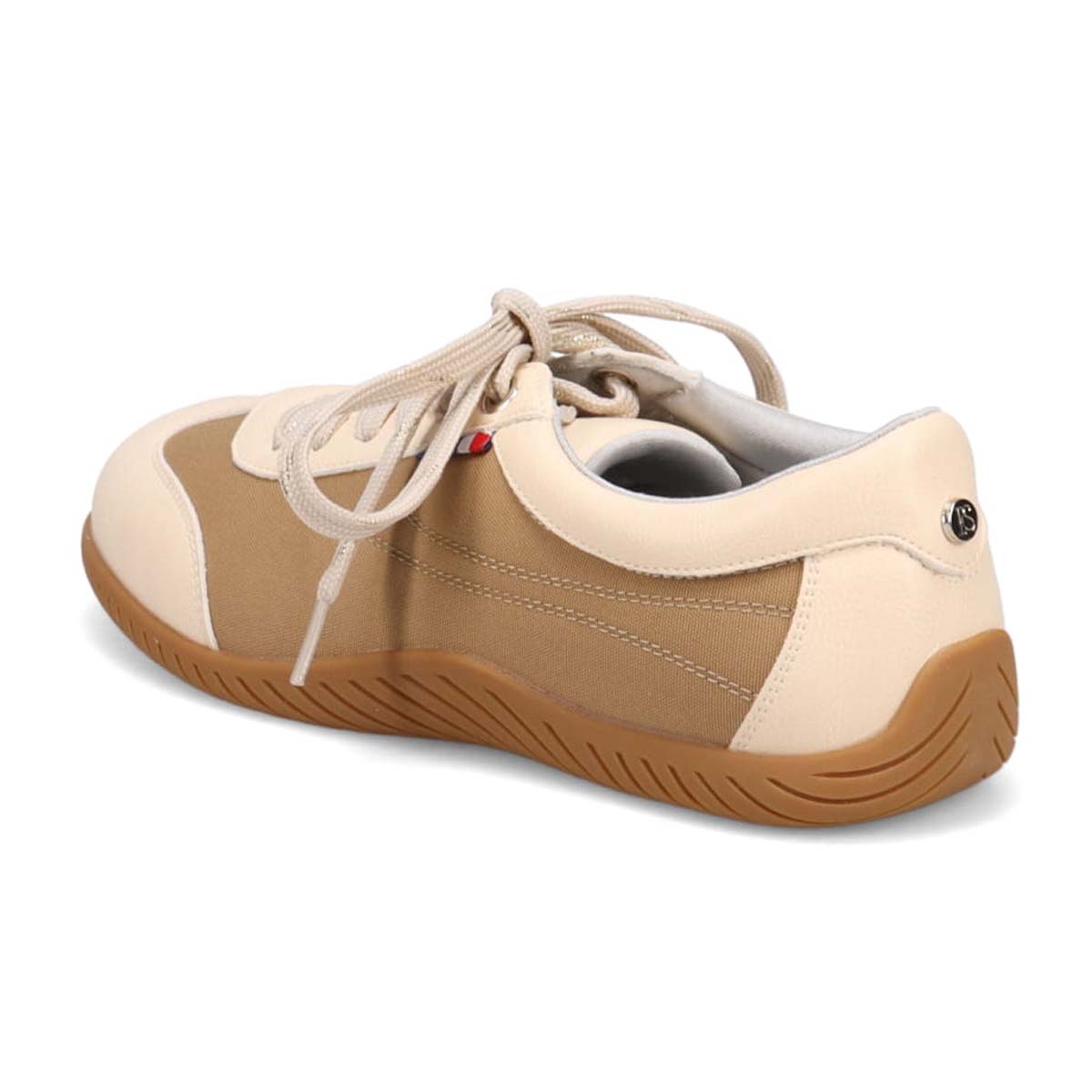 エル スポーツ ELLESPORT ドライビングレースアップスニーカー BEIGE-TX 23.0