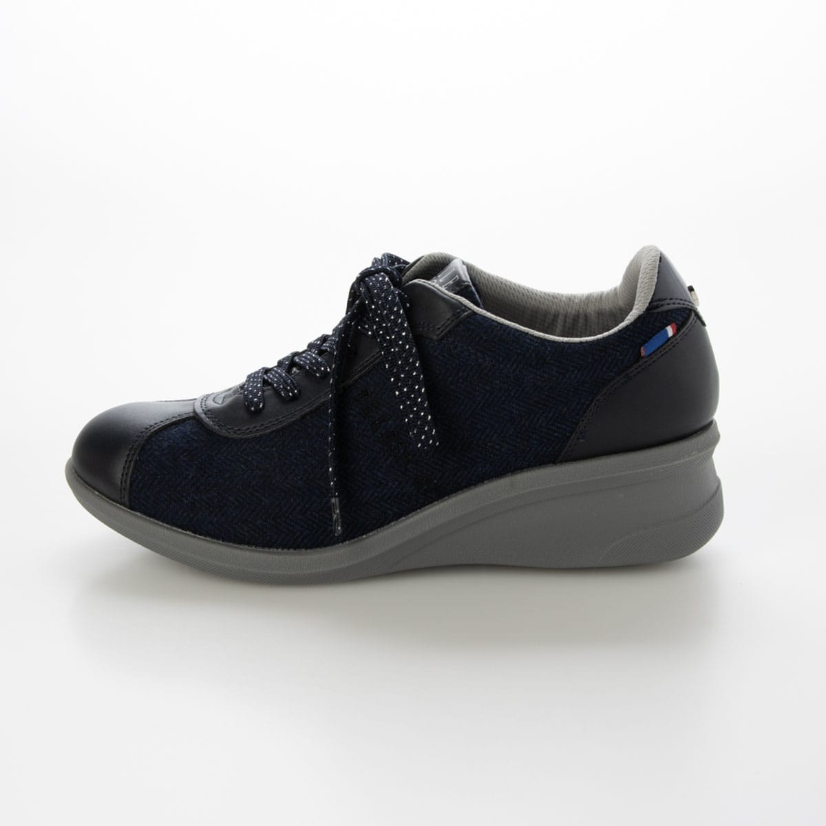 エル スポーツ ELLESPORT レースアップウェッジスニーカー　ESP14707 NAVY-TX 23.0