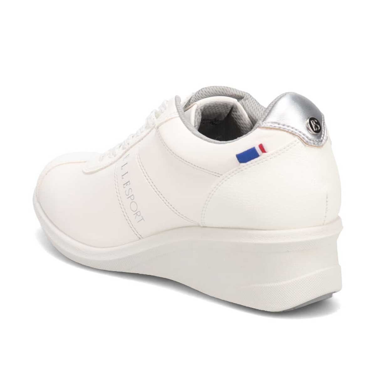 エル スポーツ ELLESPORT レースアップウェッジスニーカー　ESP14707 WHITE 23.0