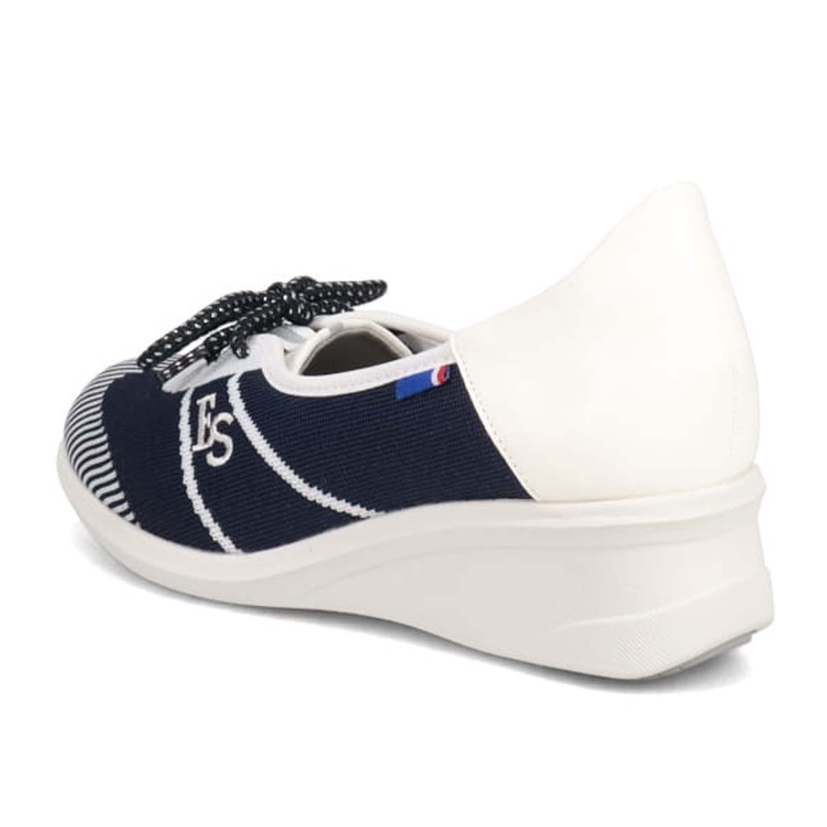 エル スポーツ ELLESPORT ニットショートレースアップシューズ　ESP14709 NAVY/WHITE 23.0