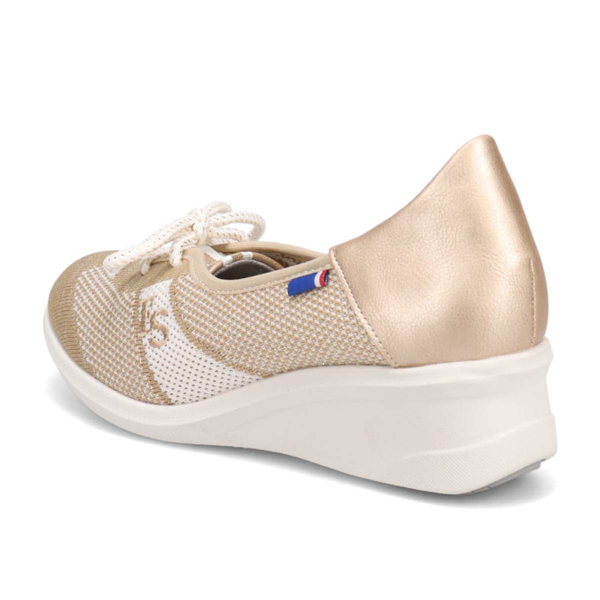 エル スポーツ ELLESPORT ニットショートレースアップシューズ　ESP14709 OAK/IVORY 23.0