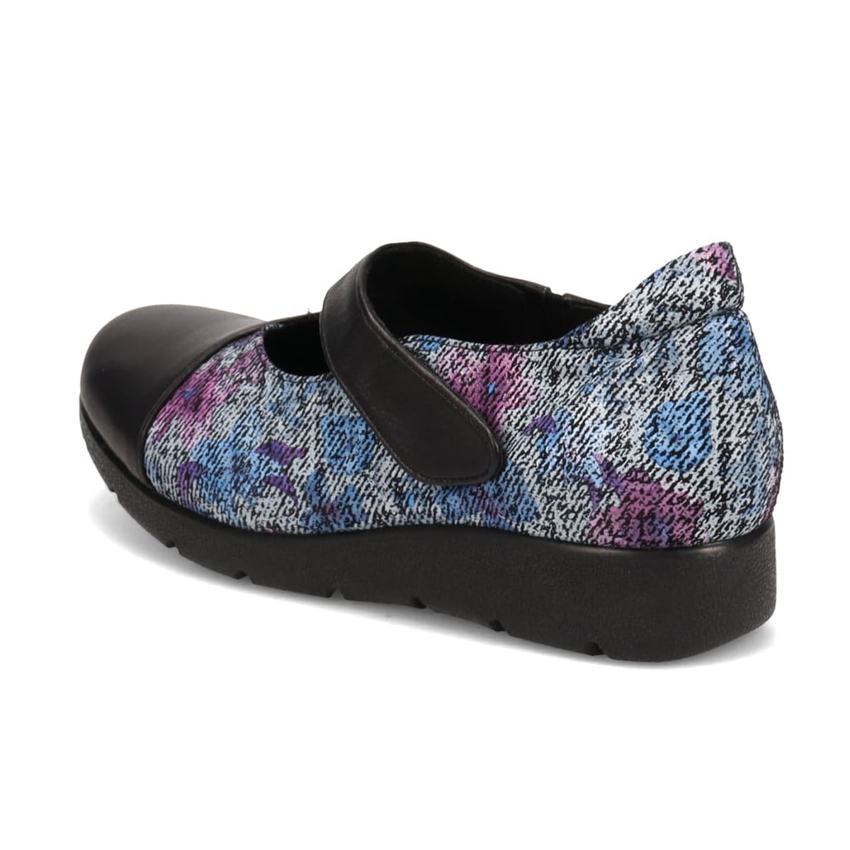 シティゴルフ Ｃｉｔｙ　Ｇｏｌｆ フラワープリントが華やかなワンストラップ カジュアルシューズ　GFL5297 BLACK/C 23.0