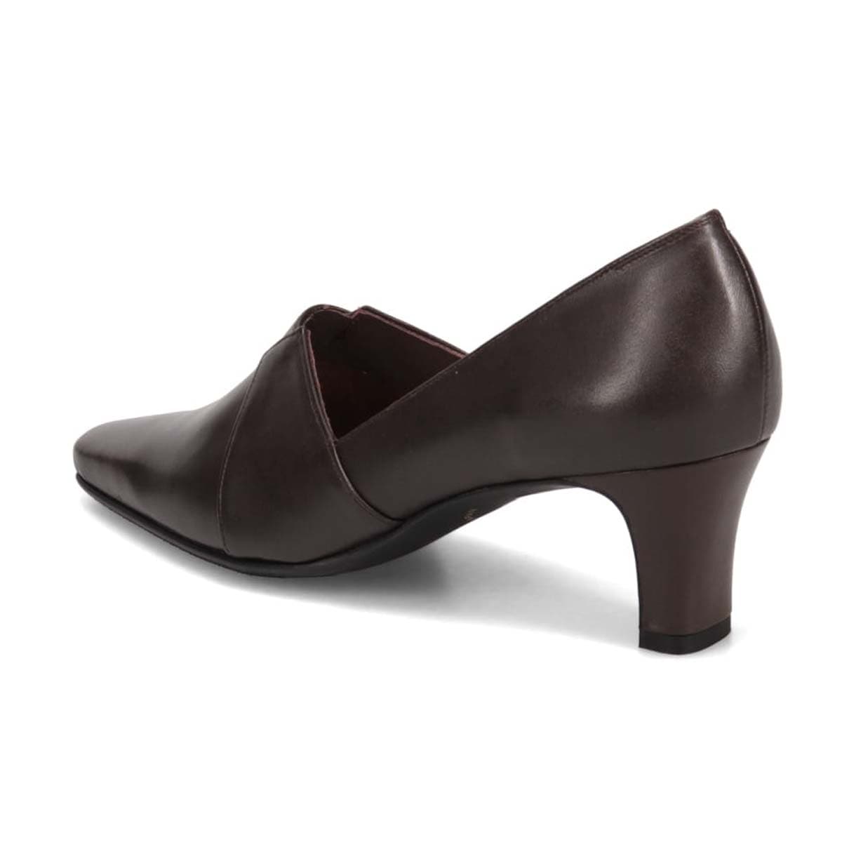 HIROKO KOSHINO ソフトな足あたり サイドのカッティングが綺麗な甲深デザインパンプス HKL4507 D-BROWN 23.0