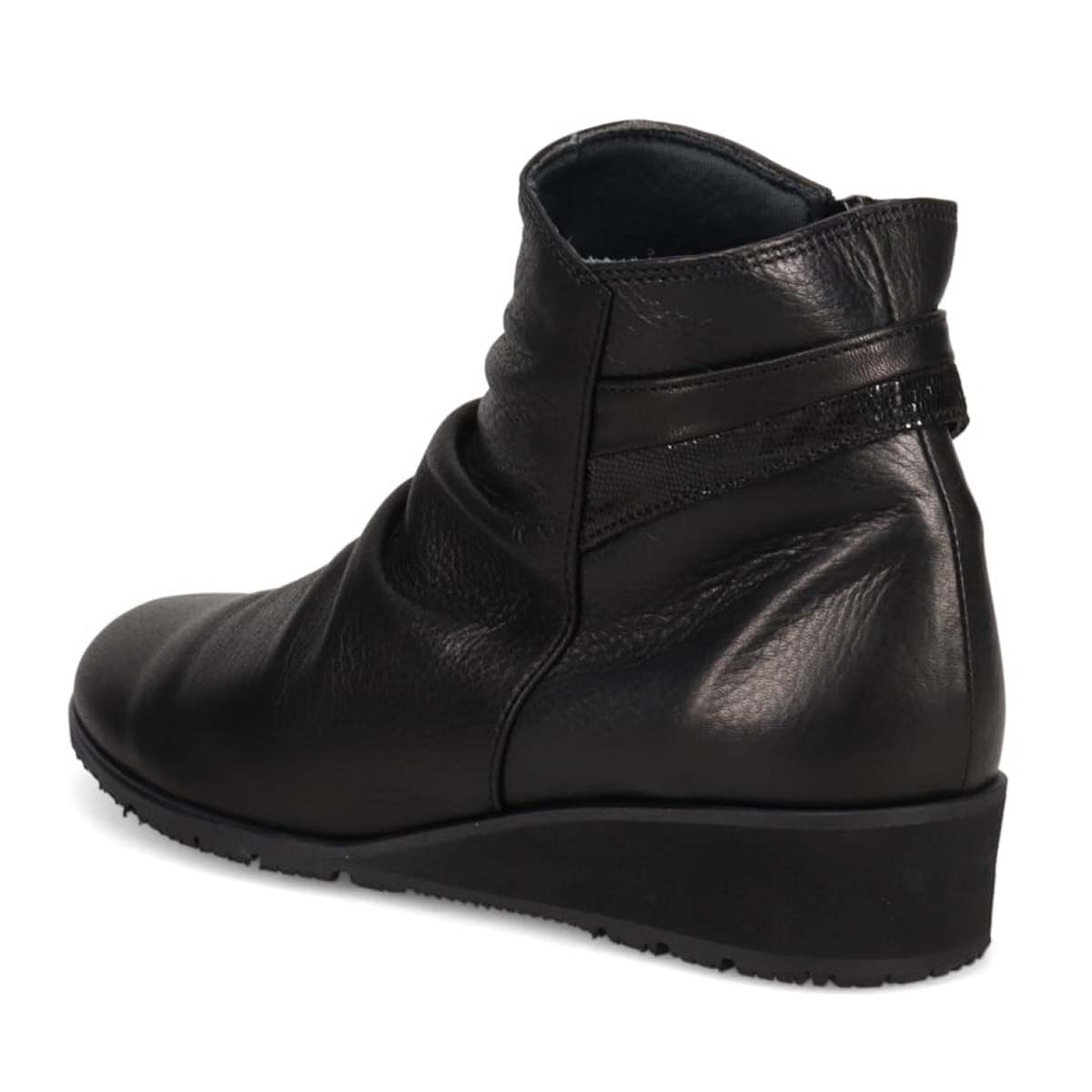 【防滑ソールタイプ】HIROKO KOSHINO キレイ目シルエット 柔らか素材 ショートブーツ   HKL4633H BLACK 23.0