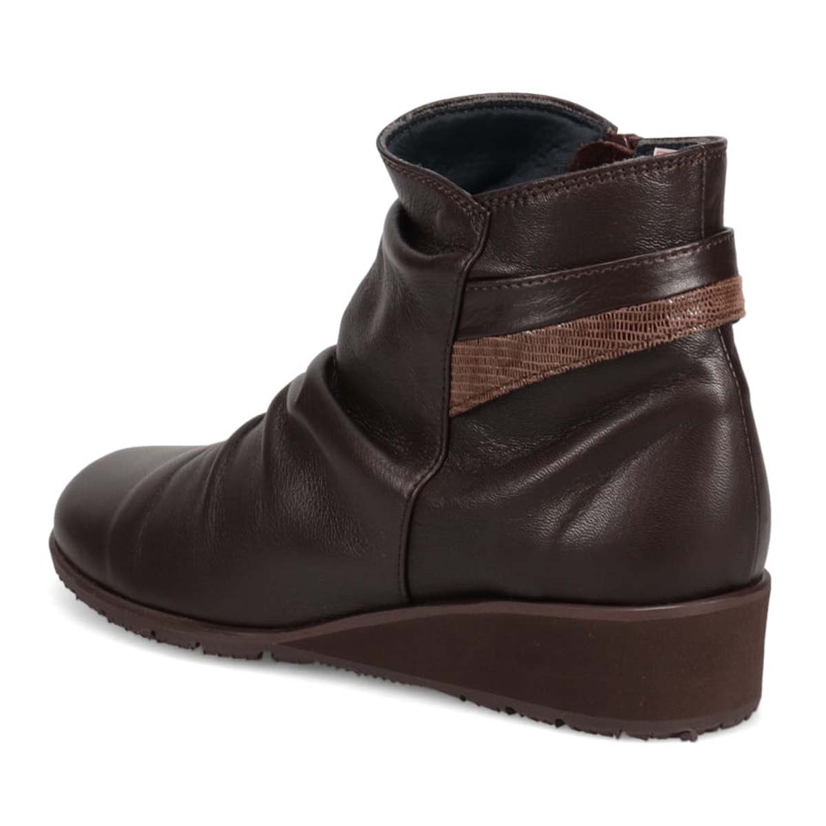 【防滑ソールタイプ】HIROKO KOSHINO キレイ目シルエット 柔らか素材 ショートブーツ   HKL4633H D-BROWN 23.0