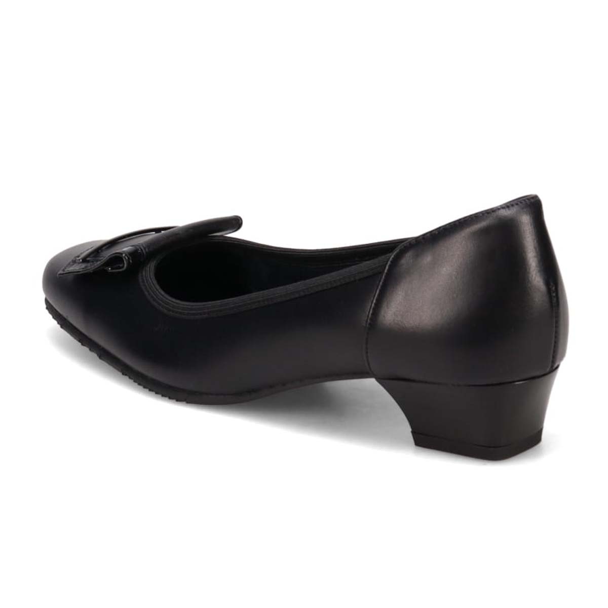 【防滑ソールタイプ】HIROKO KOSHINO  ベーシックローヒールパンプス　HKL5154H BLACK 23.0