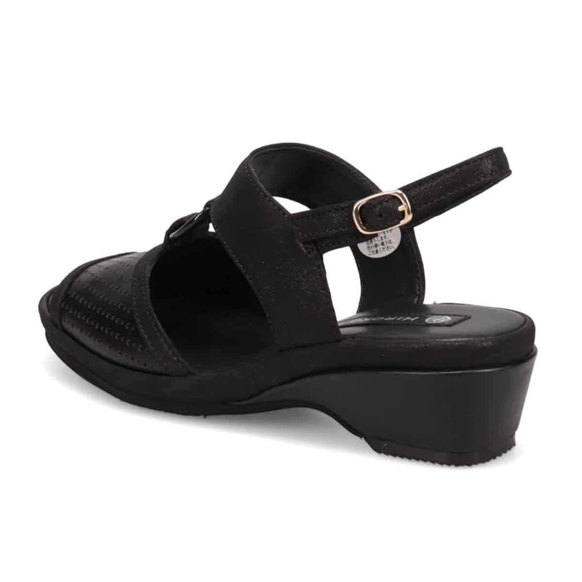 HIROKO KOSHINO バックストラップウェッジサンダル　HKL7528 BLACK M　(23.0～23.5)