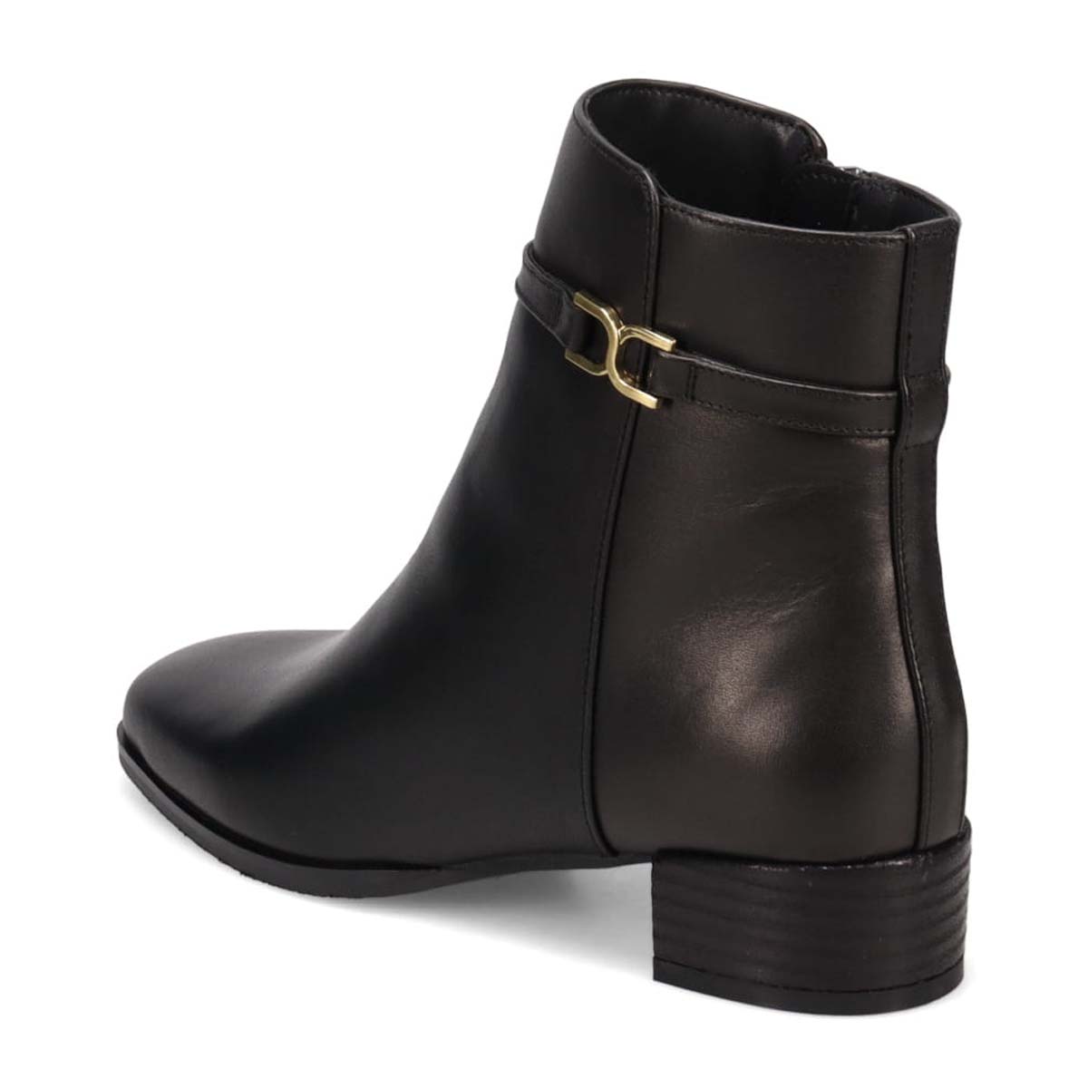 HIROKO KOSHINO 上質な羊革と足首の金具で高級感UP　ショートブーツ　HKL8006 BLACK 23.0