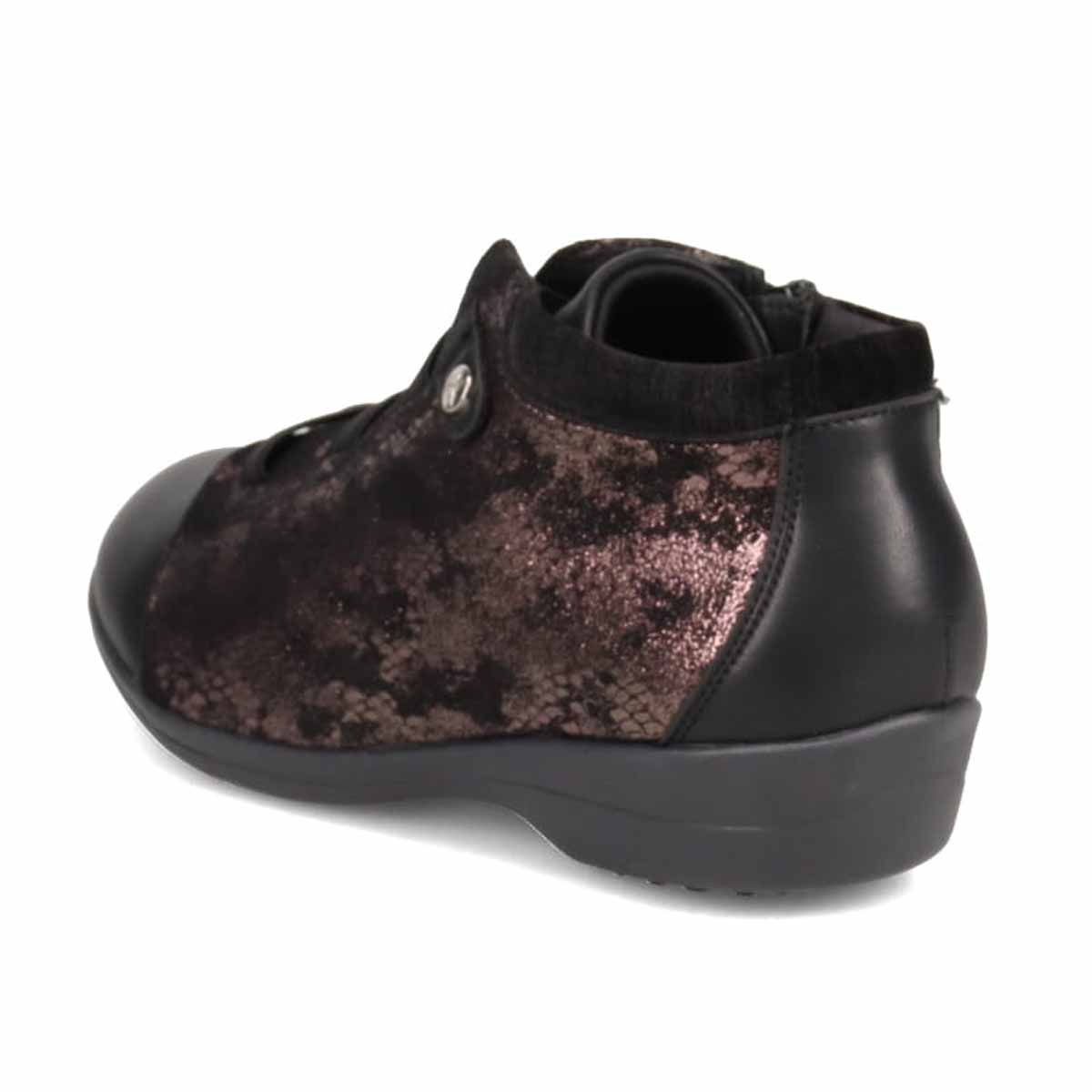 【撥水加工】HIROKO KOSHINO FEMMEファスナー付き アンクルオブリ―クトゥブーツ　HRL2002 BLACK/C 23.0