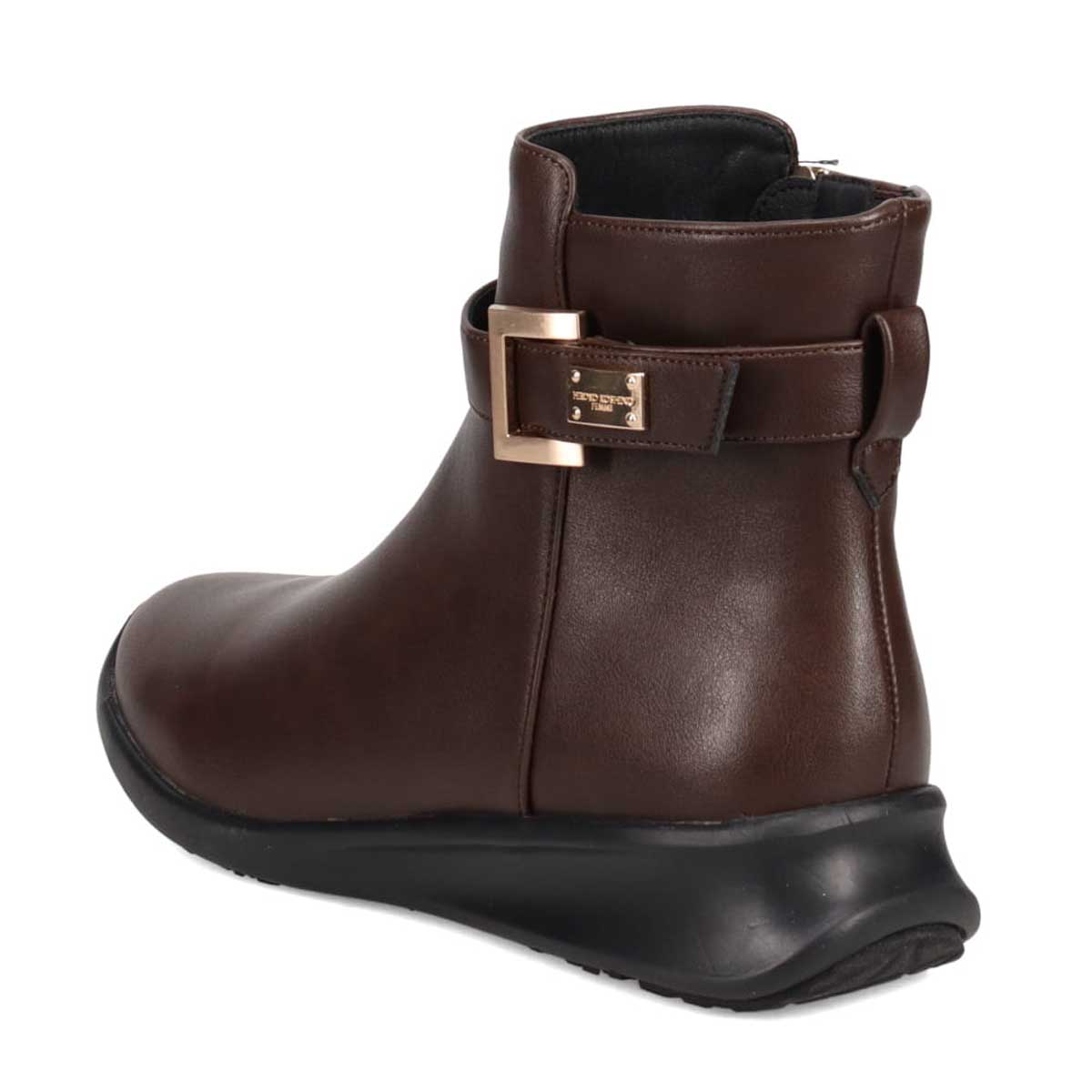 【撥水加工】HIROKO KOSHINO FEMME　防滑仕様デザインショートブーツ　HRL2011 D-BROWN 23.0