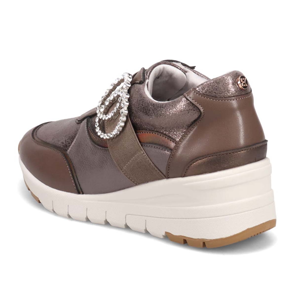 HIROKO KOSHINO FEMME　ラインストーンバックル付き エレガントスニーカー　HRL2025 OAK/C 23.0