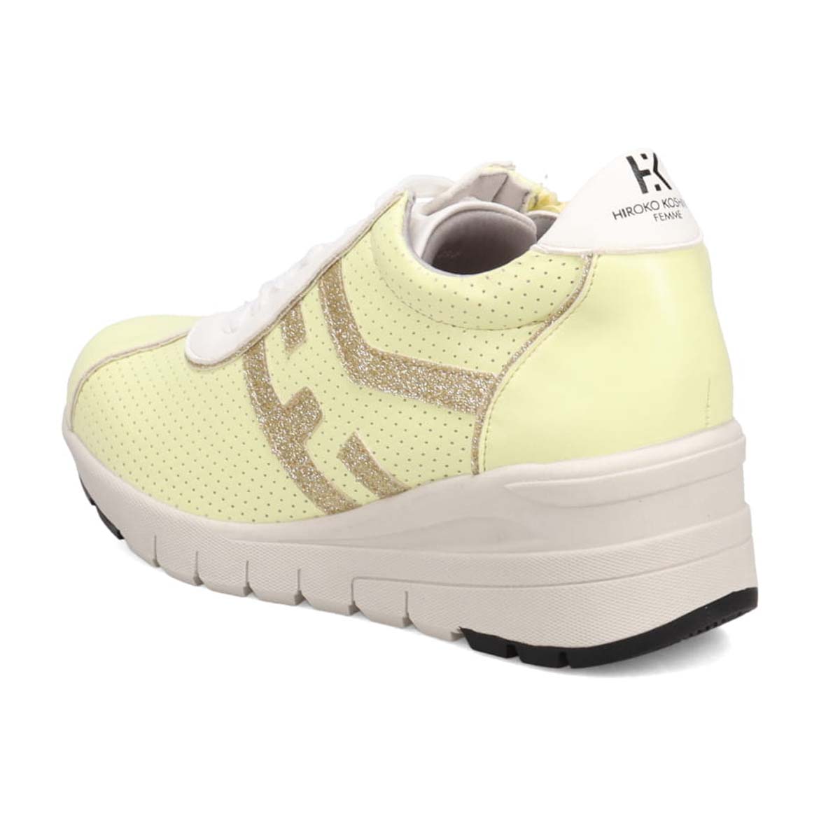 HIROKO KOSHINO　ヒールタイプ・ハイカットスニーカー　HRL3005 YELLOW 23.0