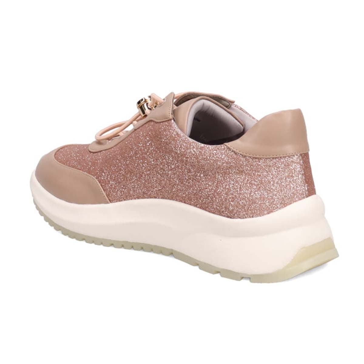 HIROKO KOSHINO FEMME グリッターとラインストーンで華やかなスニーカー　HRL5003 L-PINK 23.0