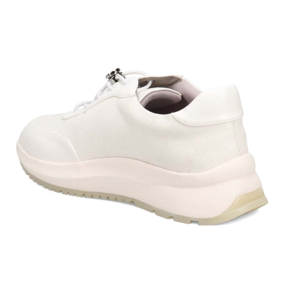HIROKO KOSHINO FEMME グリッターとラインストーンで華やかなスニーカー　HRL5003 WHITE 23.0