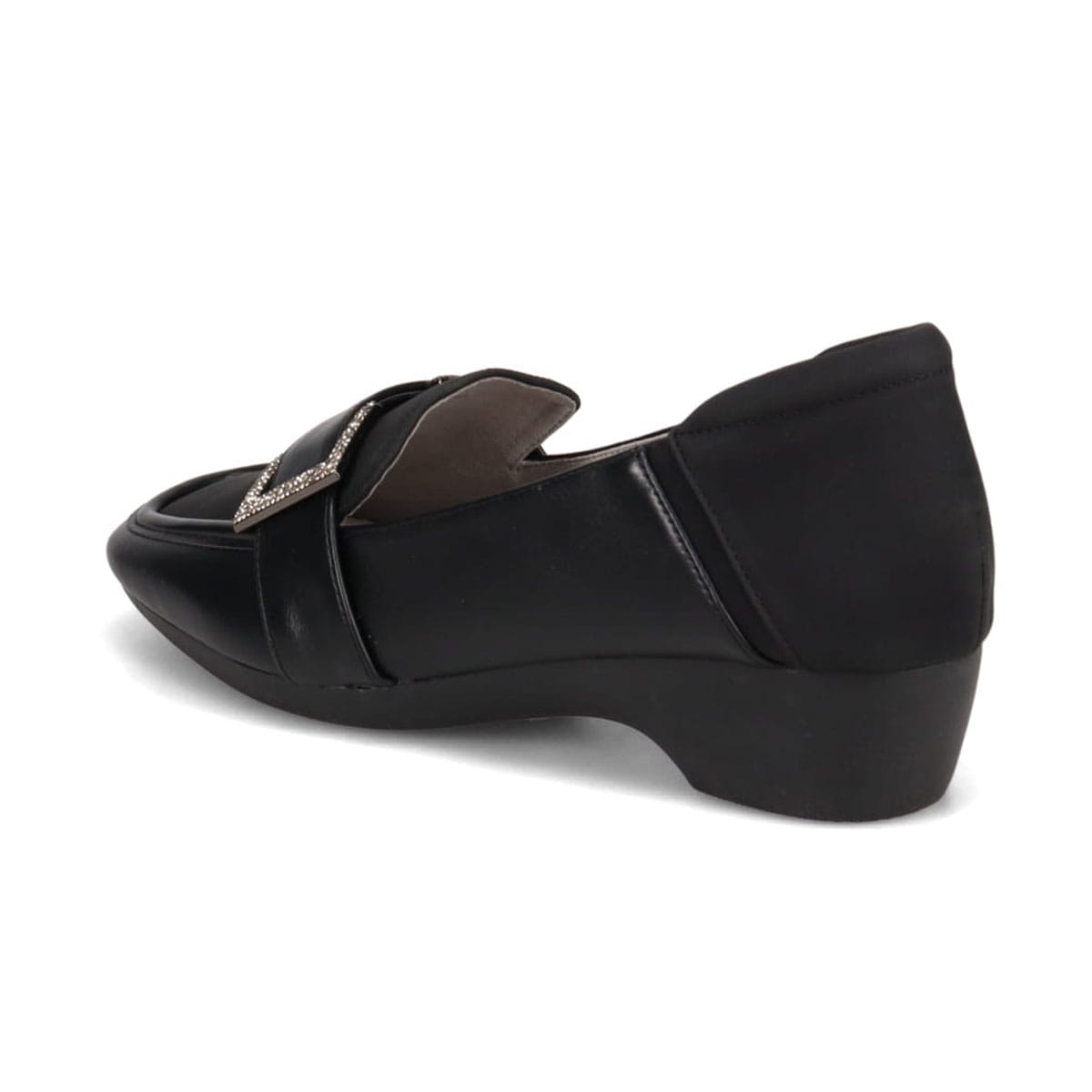 HIROKO KOSHINO FEMME　足元に華やぎと上品さを ヌバック×スムース素材 コンビローファー　HRL5004 BLACK 23.0