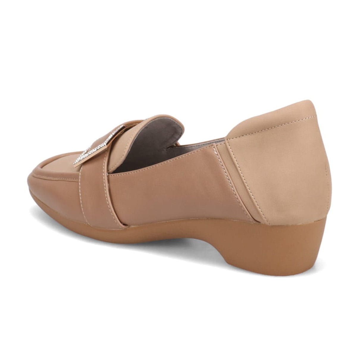 HIROKO KOSHINO FEMME　足元に華やぎと上品さを ヌバック×スムース素材 コンビローファー　HRL5004 D-BEIGE 23.0