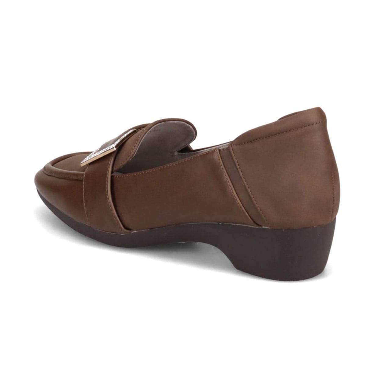 HIROKO KOSHINO FEMME　足元に華やぎと上品さを ヌバック×スムース素材 コンビローファー　HRL5004 D-BROWN 23.0