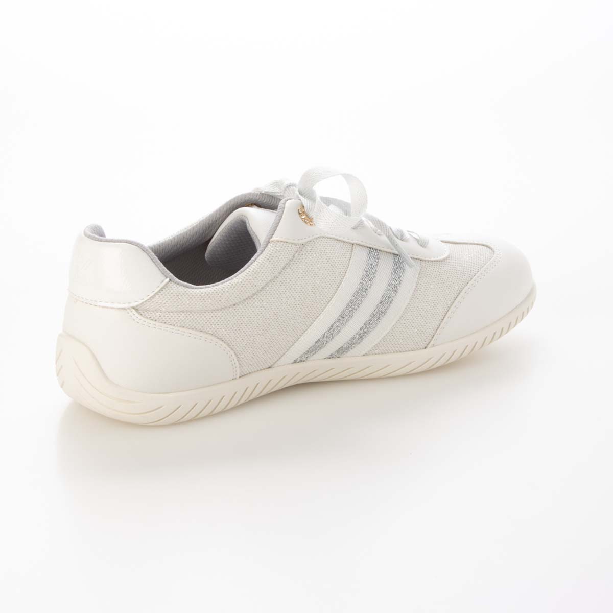 HIROKO KOSHINO FEMME キラキラ輝くメッシュに心躍る。バレエスニーカー　HRL7000 WHITE 23.0