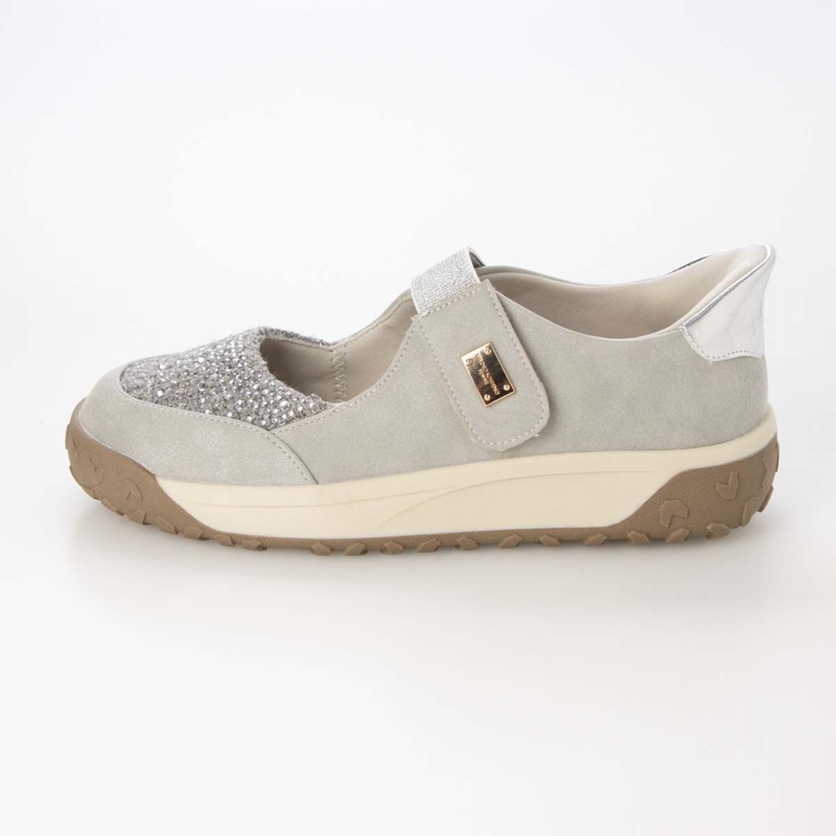 HIROKO KOSHINO FEMME きらめくラインストーンのメリージェーン HRL7002 GRAY 23.0