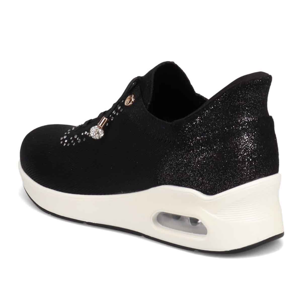 HIROKO KOSHINO FEMME ラメニットの大人可愛いスニーカー HRL9002 BLACK 23.0