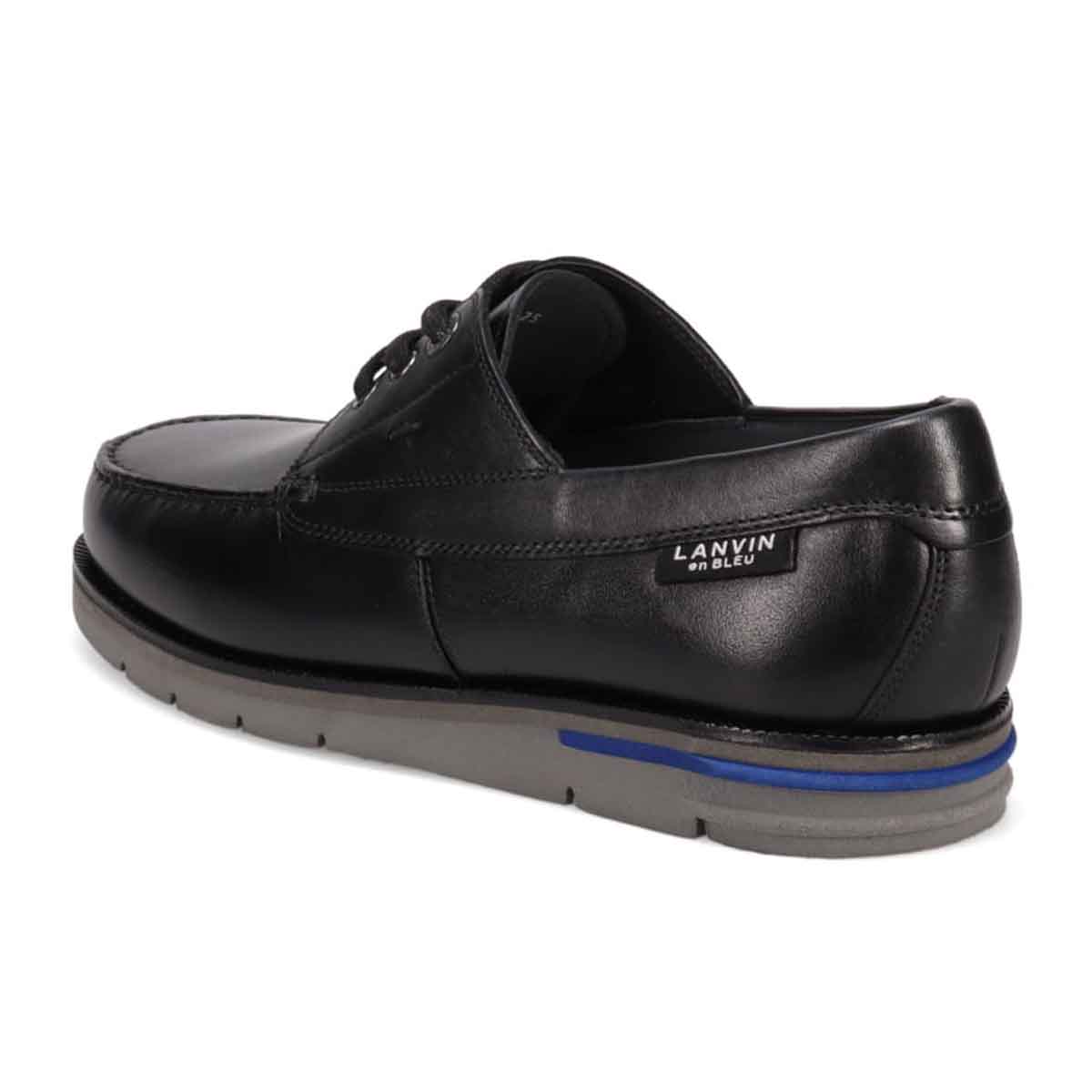 ランバンオンブルー LANVIN en Bleu 「リカバリー指圧インソール」搭載で指圧効果により血行を115％促進。レースアップカジュアルシューズ　LB1022XR BLACK 25.0