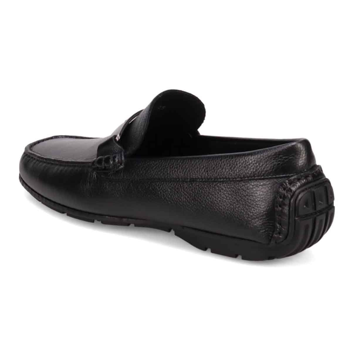 ランバンコレクション LANVIN COLLECTION 「Recovery Shiatsu Insole」搭載で指圧効果により血行をよくする。メタルパーツ付きスリッポンローファー　LV1018XR BLACK 25.0