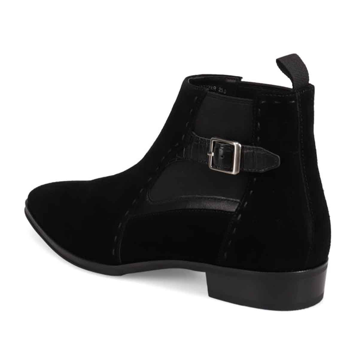 ランバンコレクション LANVIN COLLECTION 「Recovery Shiatsu Insole」搭載で指圧効果により血行をよくする。本革サイドゴアブーツ　LV1022XR BLACK-SILKY 25