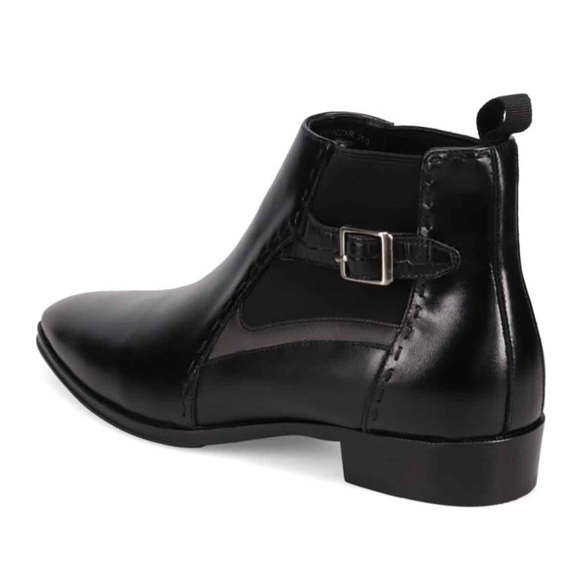 ランバンコレクション LANVIN COLLECTION 「Recovery Shiatsu Insole」搭載で指圧効果により血行をよくする。本革サイドゴアブーツ　LV1022XR BLACK 25